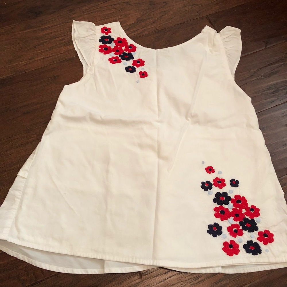 Janie and Jack top w embroidered flowers size 10